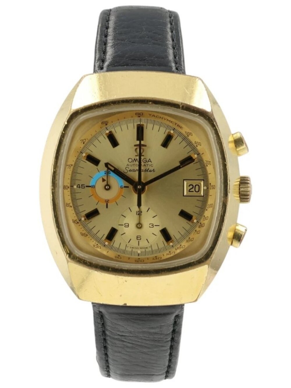 Omega Seamaster Gold Color Dial Gold Plated 42x49mm Automatic Mens Watch